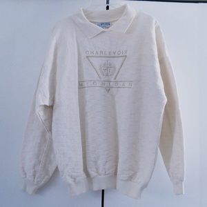 Charlevoix Michigan Collared Vintage 80s Sweater